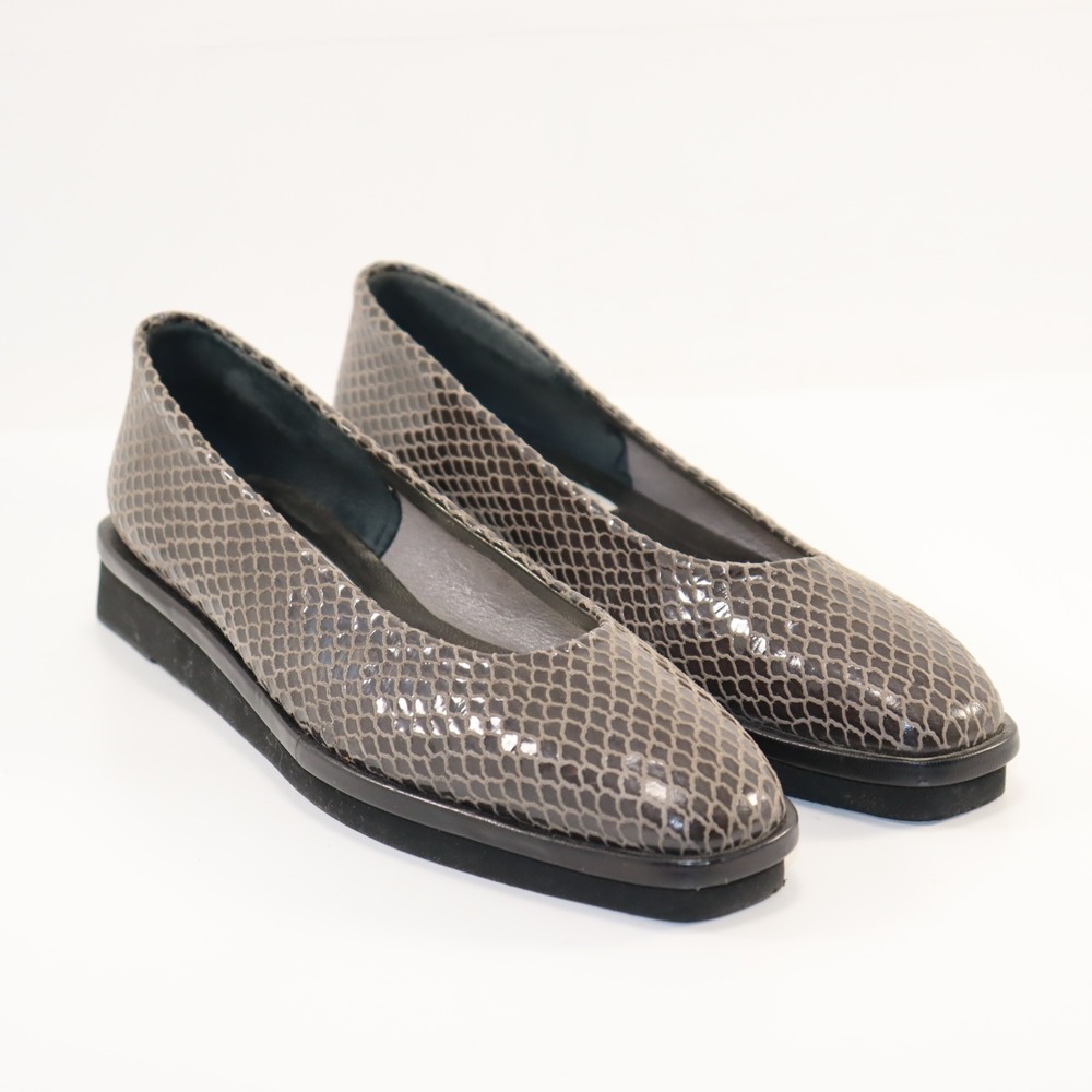 Timothy Hitsman Snakeskin Pumps Womens‎ Grey Black Architectural Heel Platform